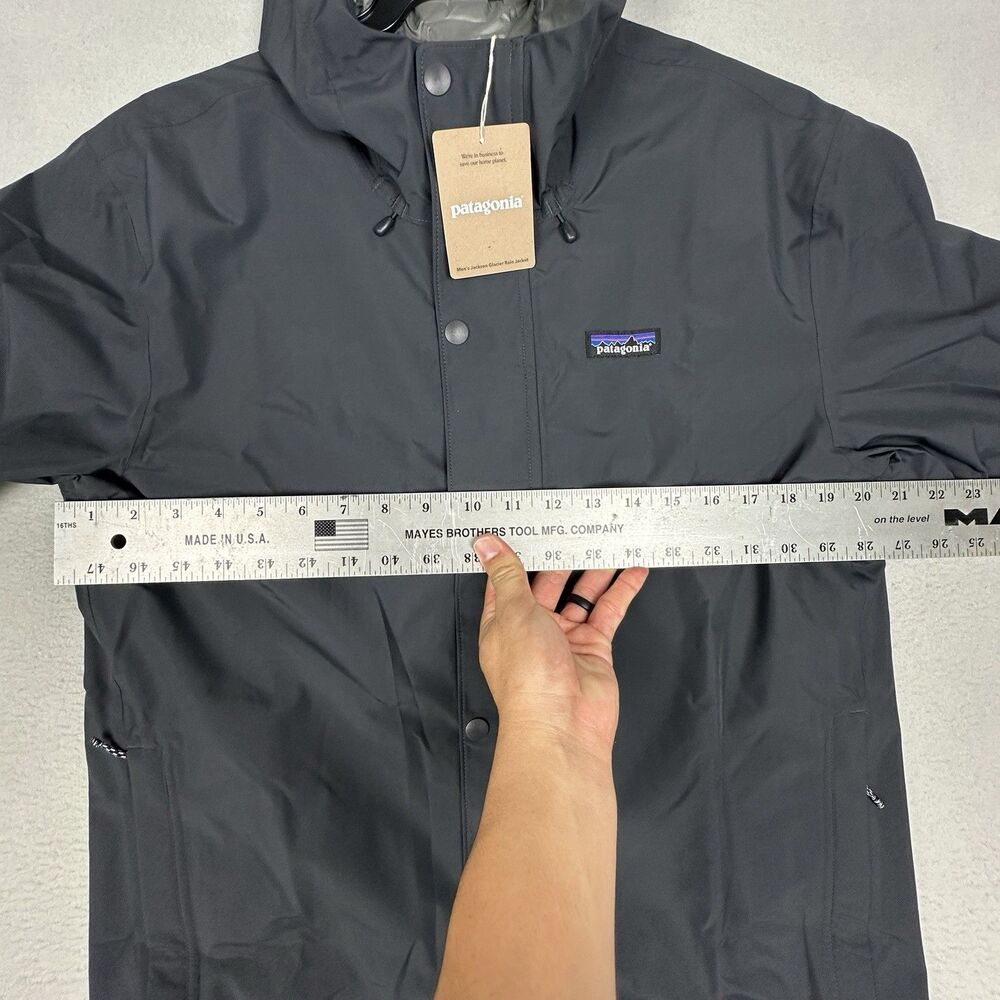 NEW Patagonia Men’s Jackson Glacier Rain Jacket Ink Black Small $249 - Picture 6 of 8